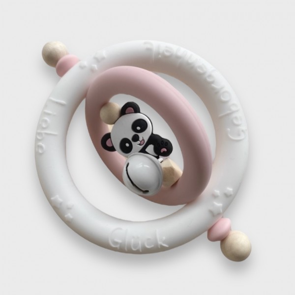 Baby Beissring Silikon Panda rosa